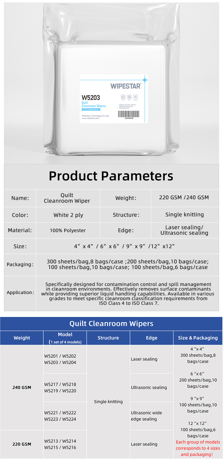 WP4302 Polyester Cleanroom Wipers
